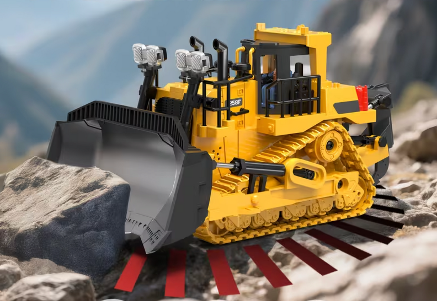 Buldożer RC Zdalnie Sterowany – Ruchomy Lemiesz, Realistyczna Praca