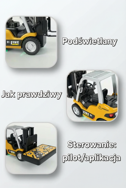 Wózek Widłowy RC Zdalnie Sterowany – Metalowy, Podnoszone Widły